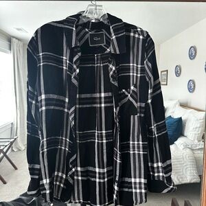 Rails Black and White Plaid Button Down Shirt